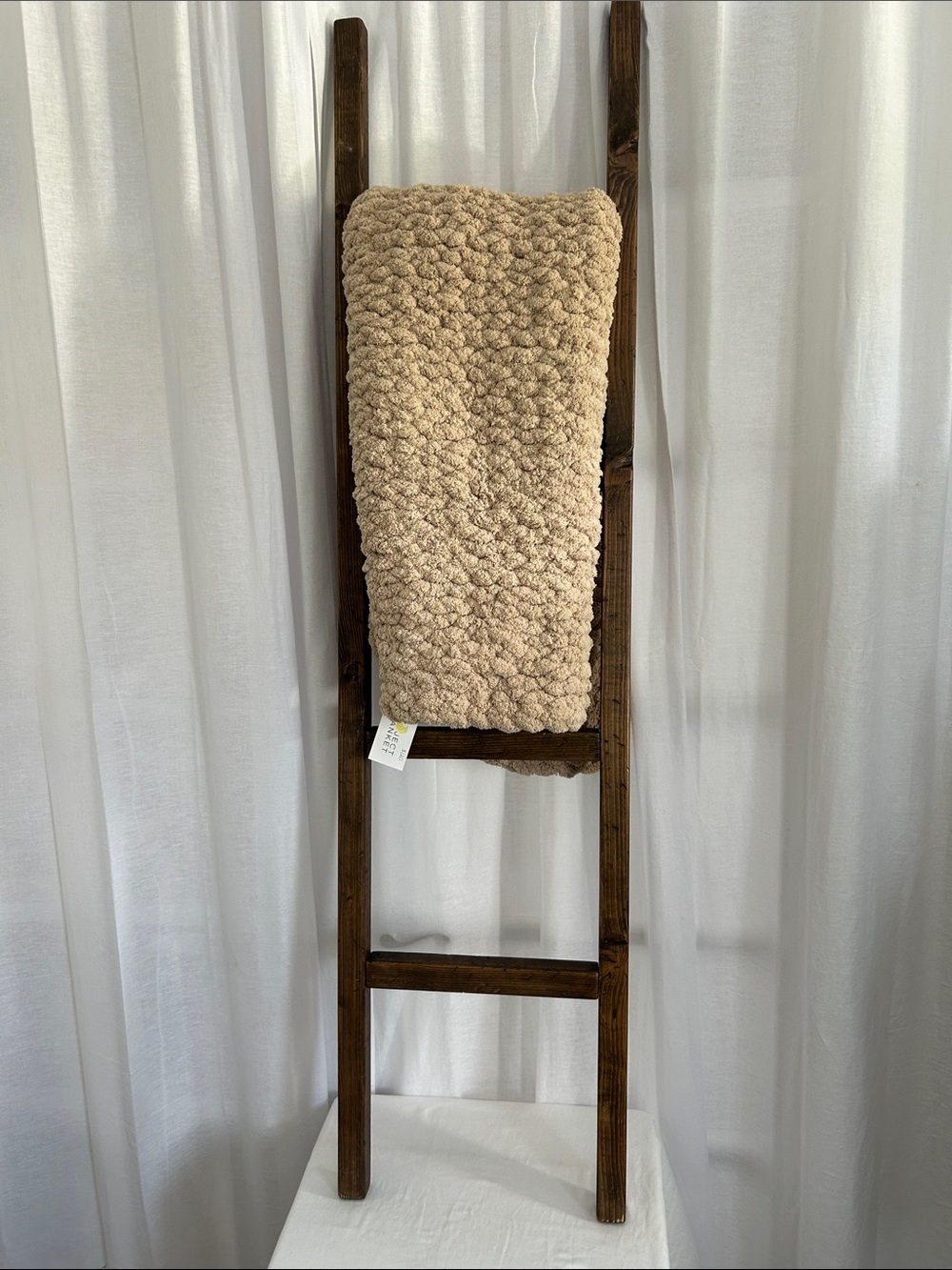 Cozy Chunky Knit Throw Blanket - Beige
